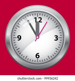 time concept with watch or clock on white wall