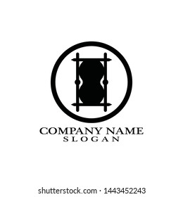Time conceptual stylized icon. Old-fashioned hourglass black, stylish clock pictogram.
