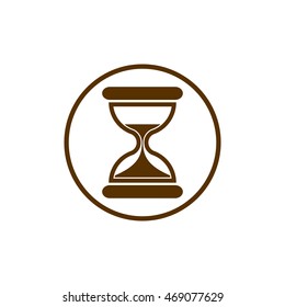 Time conceptual stylized icon. Old-fashioned hourglass isolated on white, stylish clock pictogram.