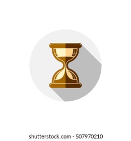 Time conceptual stylized icon. Old-fashioned hourglass isolated on white, stylish clock pictogram.