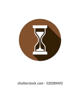 Time conceptual stylized icon. Old-fashioned hourglass isolated on white, stylish clock pictogram.