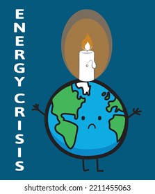 Time consuming, energy crisis in Europe. Global warming, burning candle light. Save world climate change control. Eco friendly saving. Globe alternative electricity source concept of sustainable