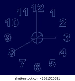 Time contour Flat Design Icon. Vector illustration