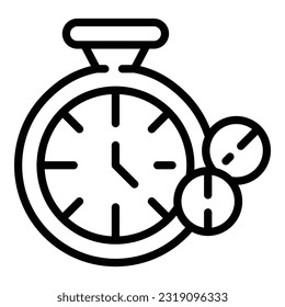 Vector de contorno de icono de anticoncepción de tiempo. Día de la educación. Control de natalidad