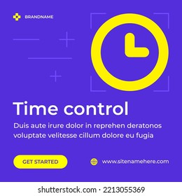 Time Control Countdown Marketing Strategy Business Management Optimization Social Media Post Vector Illustration. Timing Planning Deadline Corporate Productivity Efficiency Priority Organization