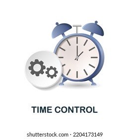 Icono de Control de tiempo. 3d ilustración de la colección de productividad personal. Icono 3d de Creative Time Control para diseño web, plantillas, infografías y más