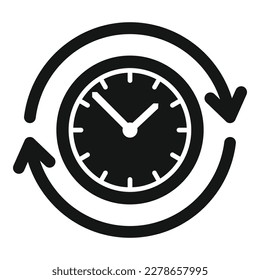 Time control icon simple vector. Project clock. Timer manager