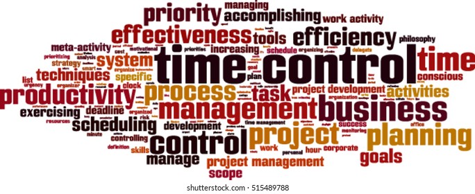 Time control word cloud concept. Vector illustration