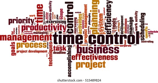Time control word cloud concept. Vector illustration
