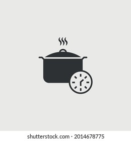 time cooker vector icon steam chef kitchen utensil