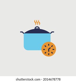 time cooker vector icon steam chef kitchen utensil