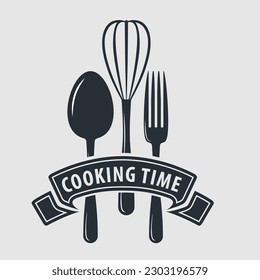 Time to cooking design concept. Vector illustration