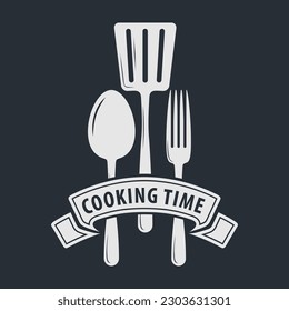 Time to cooking design concept. Vector illustration