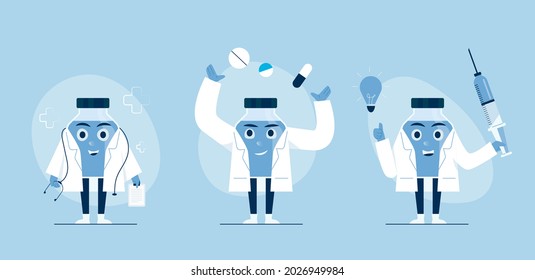 Time to Coronavirus vaccination concept. Doctors suggest that people who are infected with the coronavirus (COVID-19) can recover but must take medicines and injections as prescribed by the doctor. 