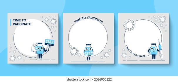 Time to Coronavirus vaccination vector illustration concept. Public relations campaign banner to educate about the Coronavirus Covid 19 vaccine to use correctly. 