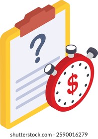 Time and Cost Estimation isometric Concept, Project Resource Calculation Vector Icon Design, Software and web development symbol, Computer Programming and Coding stock illustration, Task budget Sign