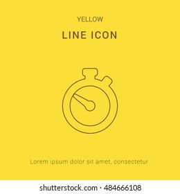 Time Cute yellow thin line icon / logo Design