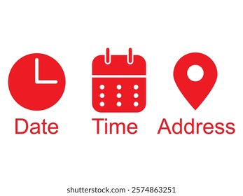 Time data and clock line icons. Clock icon in trendy flat and line style isolated on white background. Icons for date, time, era, duration, period, span, hour, minute, watch, timer, time keeper