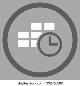Time Dataset vector icon. Style is bicolor flat rounded symbol, dark gray and white colors, rounded angles, silver background.