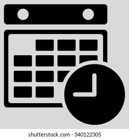 Time Dataset vector icon. Style is flat symbol, black color, rounded angles, light gray background.