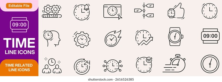 Time, date and address icons set. Time, date and address line icon set. calendar, Clock, location pin, icon set. vector illustration.