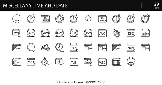 Time Date Historical Era Period Epoch Milestone Icon Set