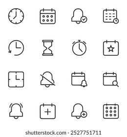 Time and date icon set