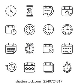 Time and date icon set