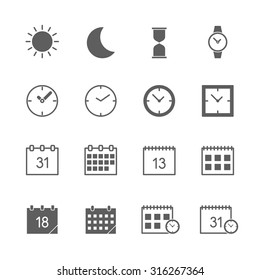 time date icons set 