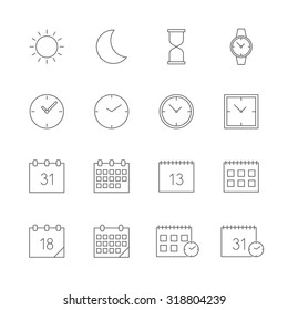 time date icons set