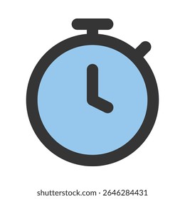 Hora y fecha Icono de color de línea Vector editable
