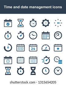 Time and date management icons