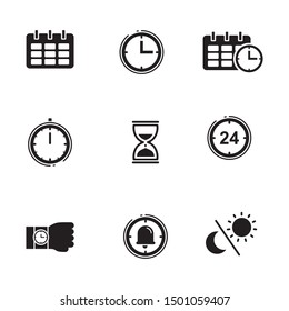 Time and date related icon isolated on white background. Calendar and watch vector 