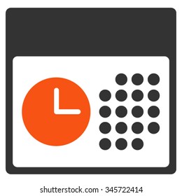 Time And Date vector icon. Style is bicolor flat symbol, orange and gray colors, rounded angles, white background.