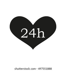 time, day, heart, vector icon