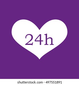 time, day, heart, vector icon