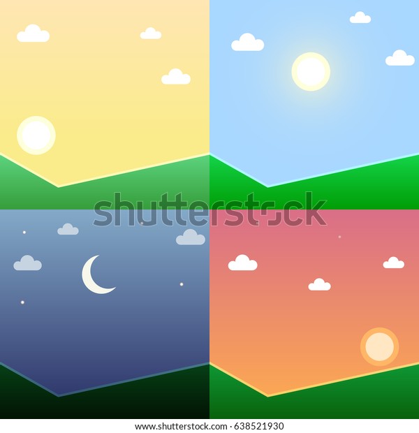 Time Day Illustration Set Vector Design Stock Vector (Royalty Free ...