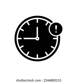 Time delay icon in trendy silhouette style design. Vector illustration isolated on white background.