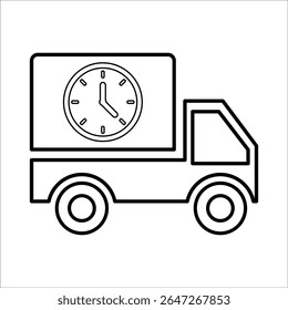 Ícone de tempo para entrega, gráficos de vetor de linha