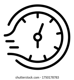 Time of delivery icon. Outline time of delivery vector icon for web design isolated on white background