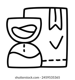 time delivery of package shipping and delivery in doodle icons
