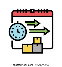 time delivery procurement color icon vector. time delivery procurement sign. isolated symbol illustration