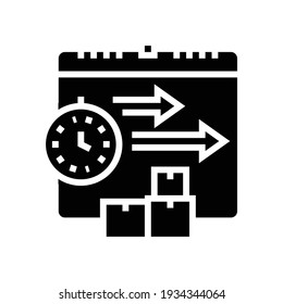 Zeitlieferungs-Beschaffung Symbol Vektorgrafik. Lieferterminbescheid. isoliertes Kontursymbol