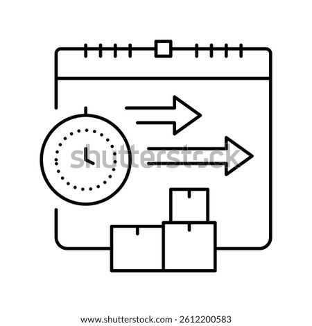 time delivery procurement line icon vector. time delivery procurement sign. isolated contour symbol black illustration