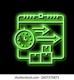 time delivery procurement neon light sign vector. time delivery procurement illustration