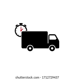 Time Delivery Truck icon design. Freight forwarding services logo design element.