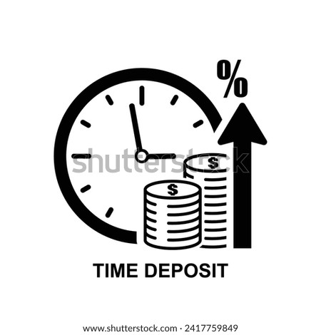 Time deposit icon. Long term investment. Accounting concept isolated on background vector illustration.