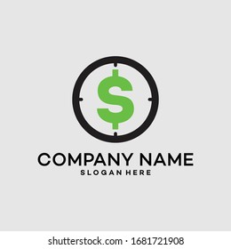 Time design logo,time management business clock gold coin - vector.