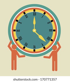 time design over beige  background vector illustration