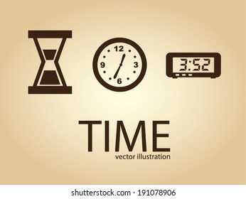 Time design over beige background, vector illustration
